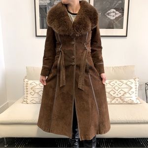 Vintage suede 70s coat